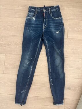 DSQUARED2 Dark Indigo Distressed Skinny Jeans